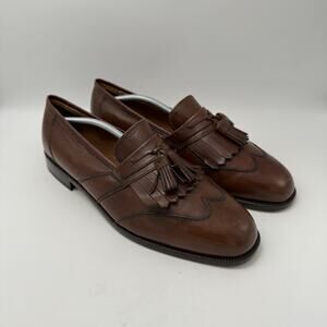 Florsheim Loafers Men's 11.5 3E Wingtip Tassel Loafer Vintage Brown Leather EUC!